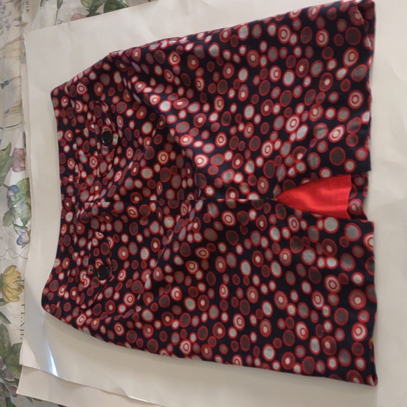 Marc Jacobs lined navy and red circle skirt size 2 - Picture 7 of 11